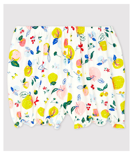 Culotte bloomer imprimée en gorcella bébé fille. blanc MARSHMALLOW/blanc MULTICO