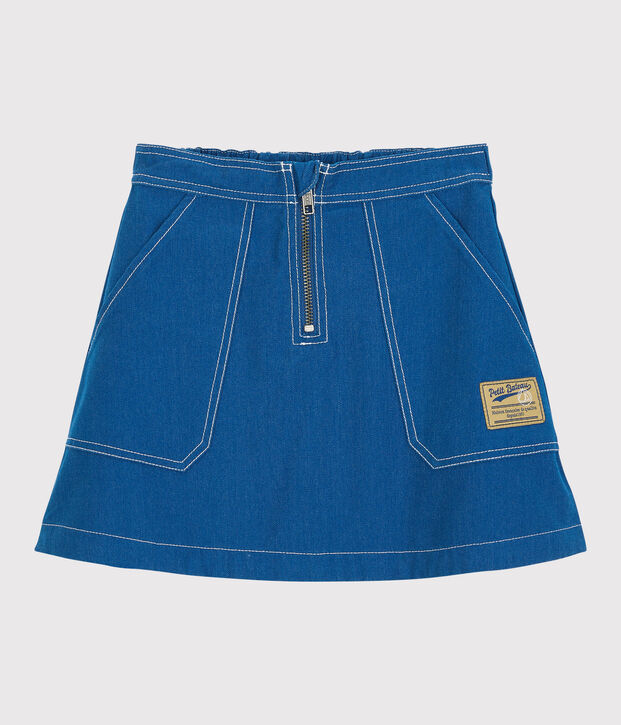 Jupe en serge enfant fille bleu