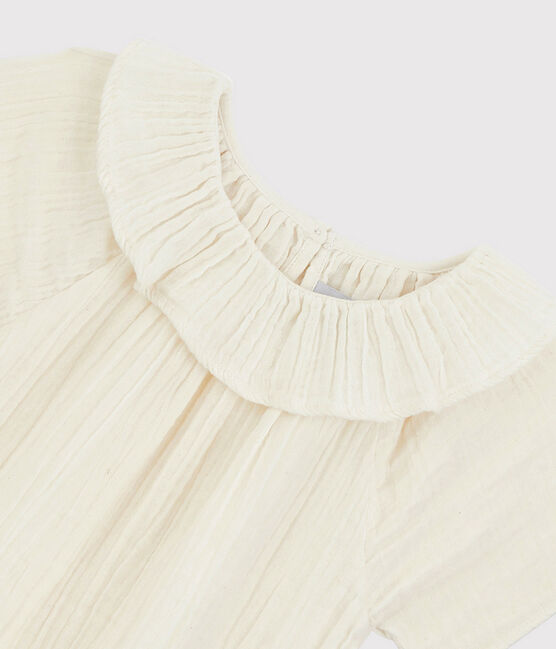 Blouse en gaze de coton bio enfant fille blanc MARSHMALLOW