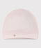 Bonnet bébé en coton uni rose FLEUR