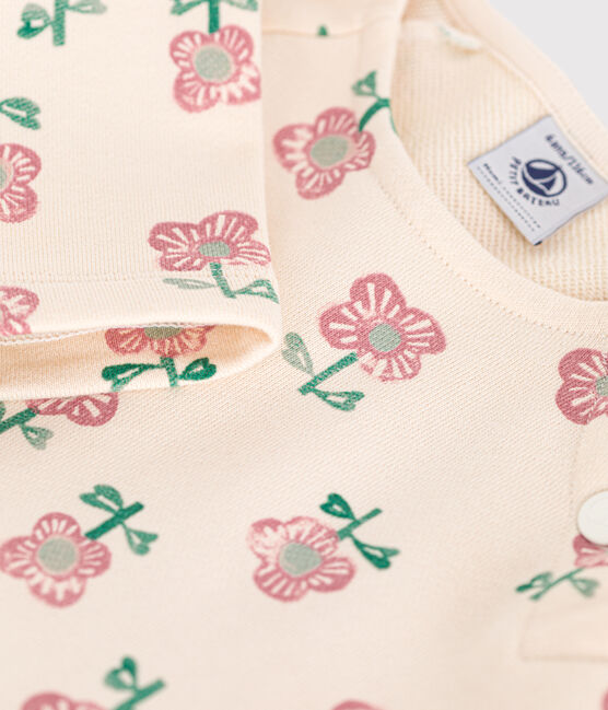 Jurkje met lange mouw van fleece voor meisjes wit AVALANCHE/ MULTICO