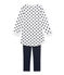 Chemise de nuit fille en bouclette velours bleu SMOKING/blanc LAIT/ SMOKING