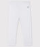 Legging bébé fille en côte 1x1 unie blanc MARSHMALLOW