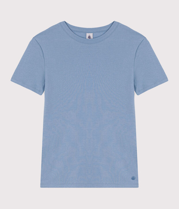 L'ICONIQUE, dames-T-shirt met ronde hals in katoen blauw