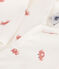 Katoenen babypyjama zonder voetjes met krabbenprint wit MARSHMALLOW/wit MULTICO