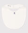 Bavoir unitaire en coton blanc MARSHMALLOW/gris SOURICEAU