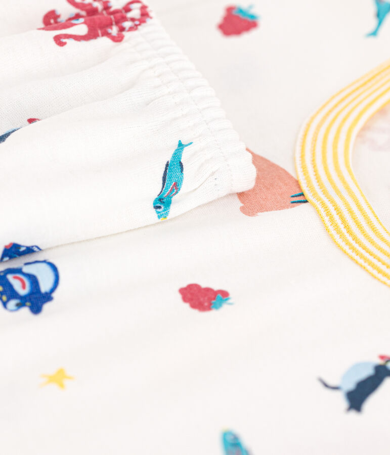 Lichtgevende korte pyjama in katoen voor kleine jongens/meisjes wit/multicouleur