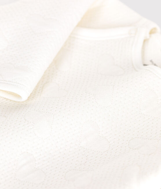 Pyjama en tubique cœur bébé blanc MARSHMALLOW