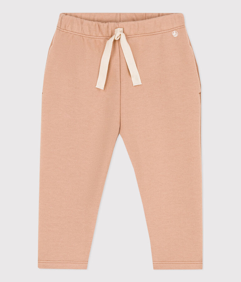 Pantalon b&eacute;b&eacute; en molleton uni beige