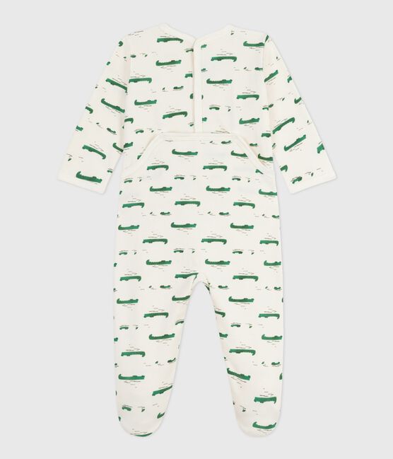 Pyjama bébé en molleton gratté ouverture au dos imprimé croco MILK/ MULTICO