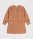 Robe manches longues en velours fleurie enfant fille