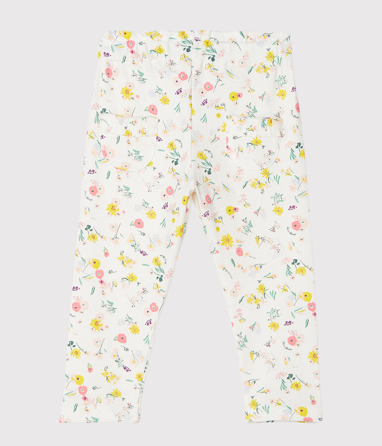 Broek met print babymeisje wit MARSHMALLOW/wit MULTICO