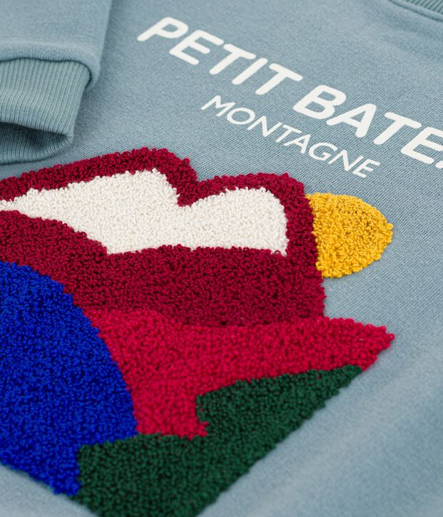 Katoenen sweatshirt met motief voor kinderen blauw