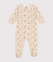 Babypyjama van geruwde fleece met bloemetjesprint wit AVALANCHE/ MULTICO