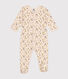 Babypyjama van geruwde fleece met bloemetjesprint