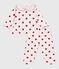 Pyjama 2 pièces bébé imprimé cœurs blanc MARSHMALLOW/rouge TERKUIT