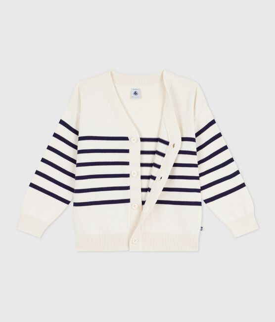 Katoenen kindercardigan met strepen blauw MILK/ SOIR