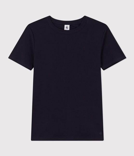 Tee-shirt l'Iconique manches courtes en côte unie femme bleu SMOKING