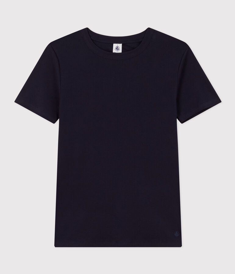 L'Iconique, T-shirt met korte mouw van effen ribstof voor dames blauw