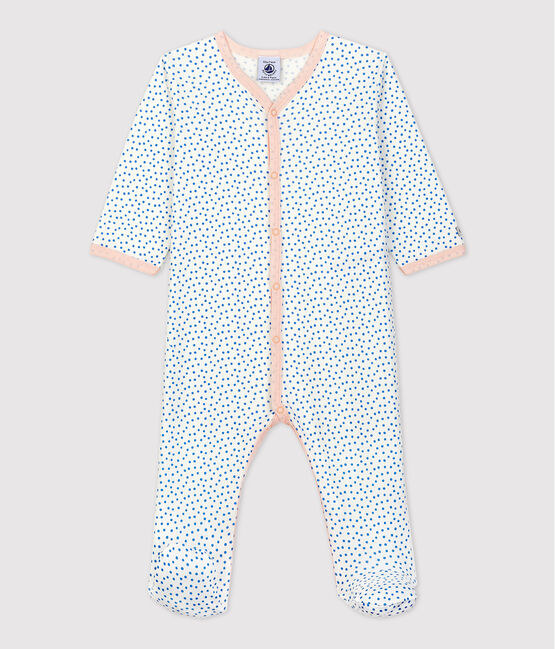 Slaappakje in biologisch katoen voor baby's wit MARSHMALLOW/blauw BRASIER