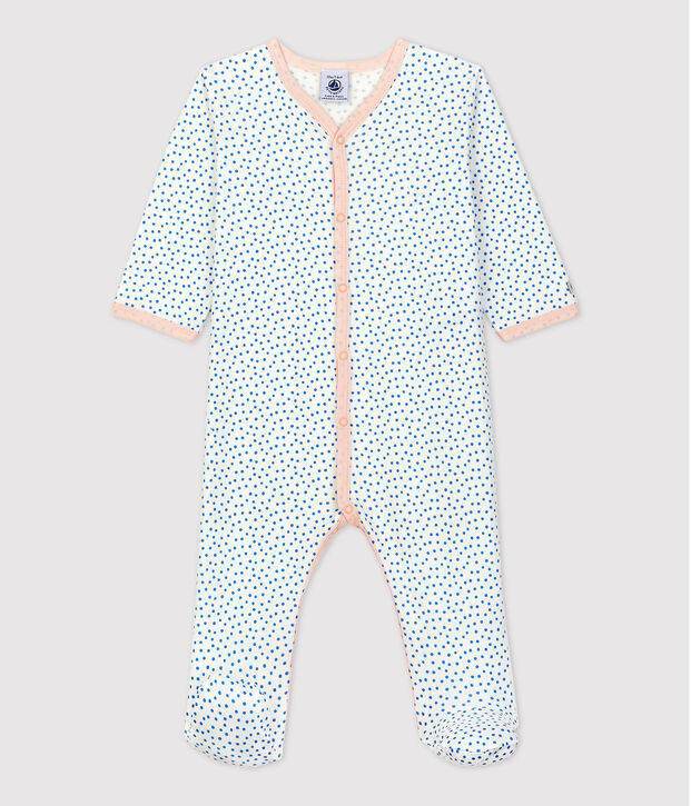 Dors-bien b&eacute;b&eacute; en coton biologique blanc/bleu