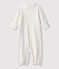 Combisac bébé en tubique blanc MARSHMALLOW/blanc MULTICO