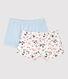 Lot de 2 shorties imprimé Paris petite fille en coton biologique