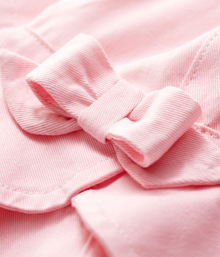Effen twill zonnehoedje voor baby meisje roze