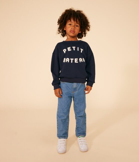 Sweater in fleece voor kinderen blauw SMOKING