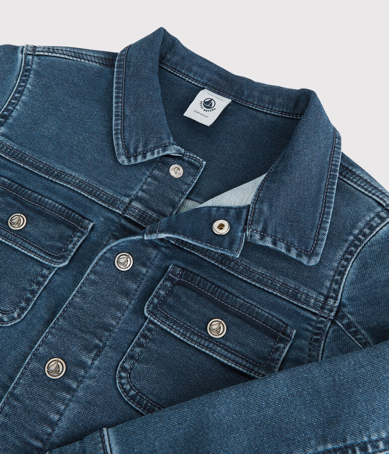 Veste en denim bio enfant fille / gar&ccedil;on bleu DENIM BLEU DELAVE