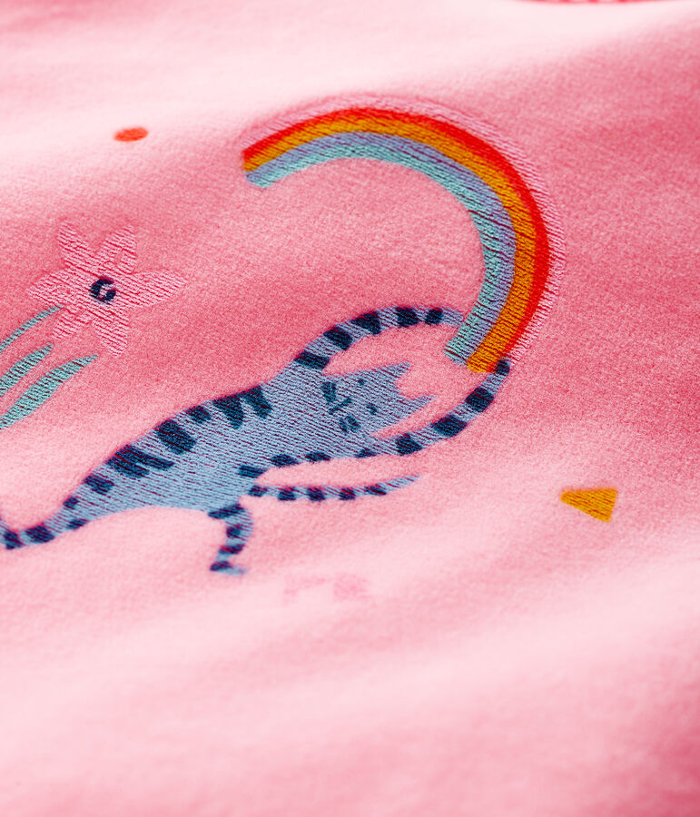 Dors-bien rose b&eacute;b&eacute; fille en velours rose