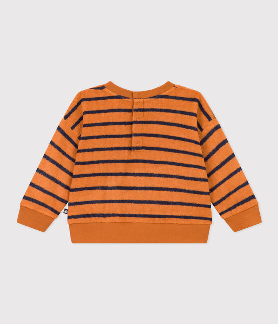 Sweatshirt in gestreepte bouclébadstof voor baby's ECUREUIL/ SMOKING