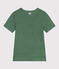 Linnen T-shirt met korte mouwen voor dames groen PALMERAIE