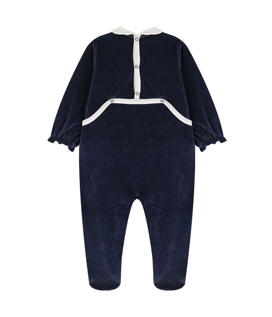 Fluwelen slaappakje met kraag baby blauw SMOKING