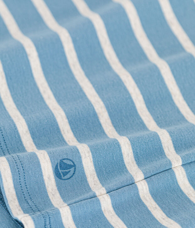 L'ICONIQUE, dames-T-shirt met ronde hals in katoen blauw/beige