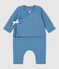 Ensemble 2 pièces bébé matelassés en coton biologique bleu POLOCHON