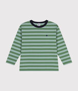 Tee-shirt manches longues en jersey fin enfant garçon vert PALMERAIE/ PAUL