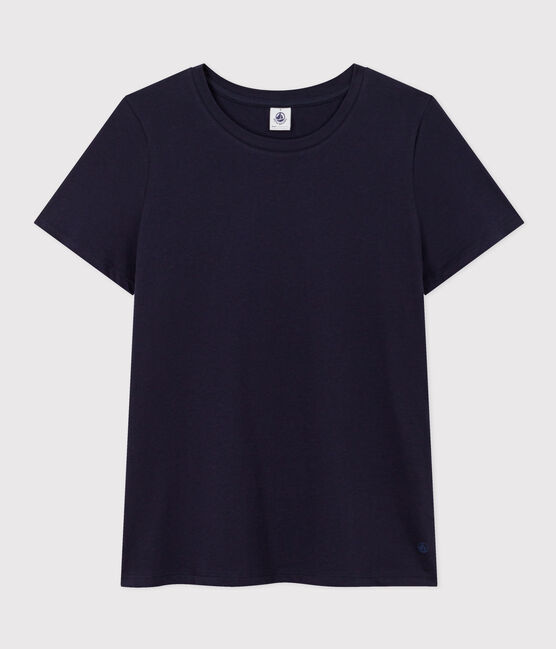 LE Droit, katoenen T-shirt voor dames met ronde hals blauw SMOKING