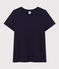 LE Droit, katoenen T-shirt voor dames met ronde hals blauw SMOKING