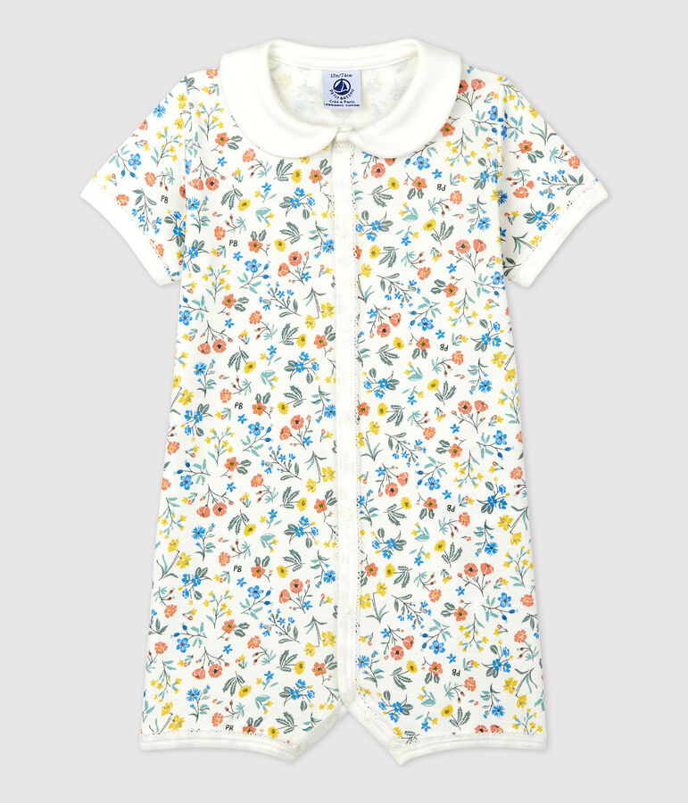 Combicourt fleuri b&eacute;b&eacute; en coton blanc/multicouleur
