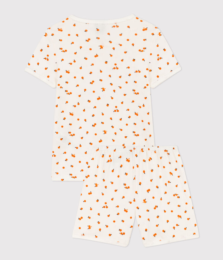 Pyjacourt orangettes coton petite fille blanc/multicouleur
