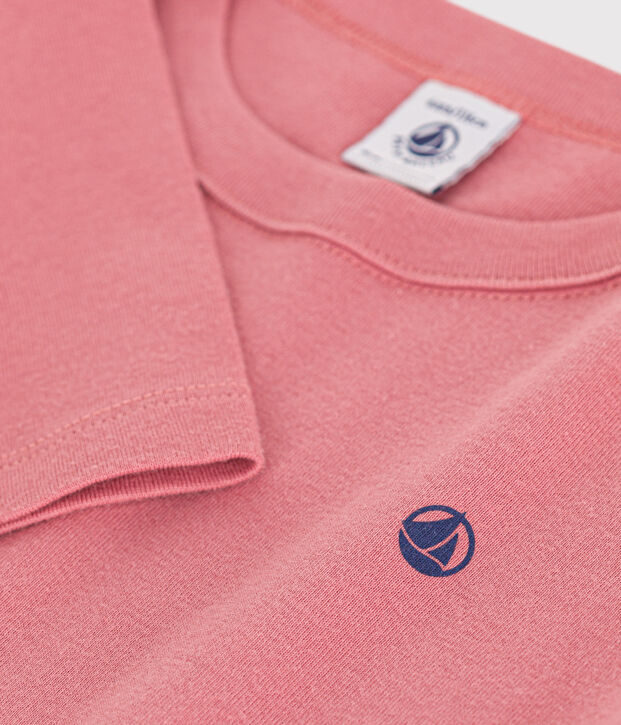 Tee-shirt manches longues en c&ocirc;te enfant fille / gar&ccedil;on rose