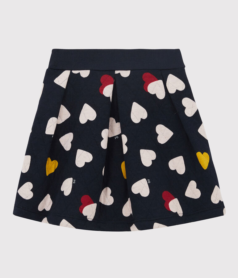 Jupe en tubique matelass&eacute; enfant fille bleu/multicouleur