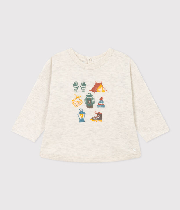 Baby-T-shirt met lange mouwen in tubic MONTELIMAR CHINE