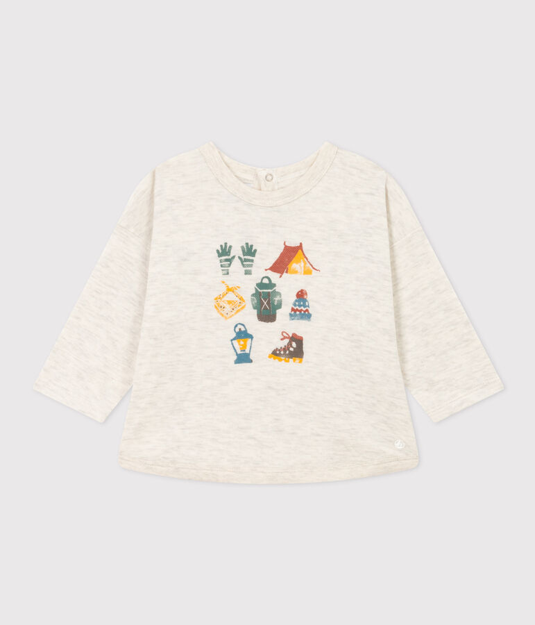 Baby-T-shirt met lange mouwen in tubic beige