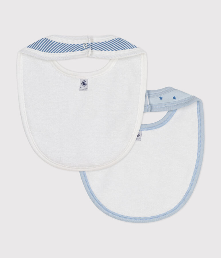 Lots de deux bavoirs b&eacute;b&eacute; en coton multicouleur
