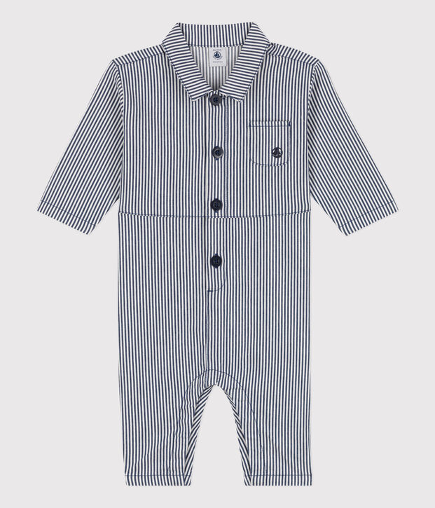 Lang gestreept pakje voor baby's blauw/wit