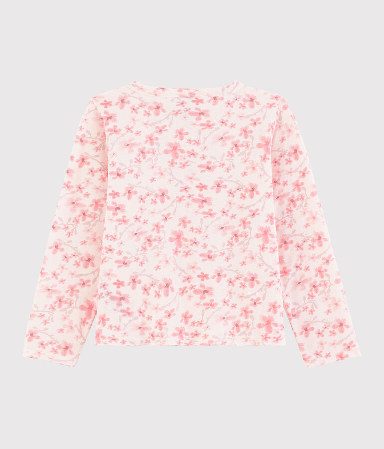 Cardigan van piqu&eacute; jersey voor meisjes roze/multicouleur