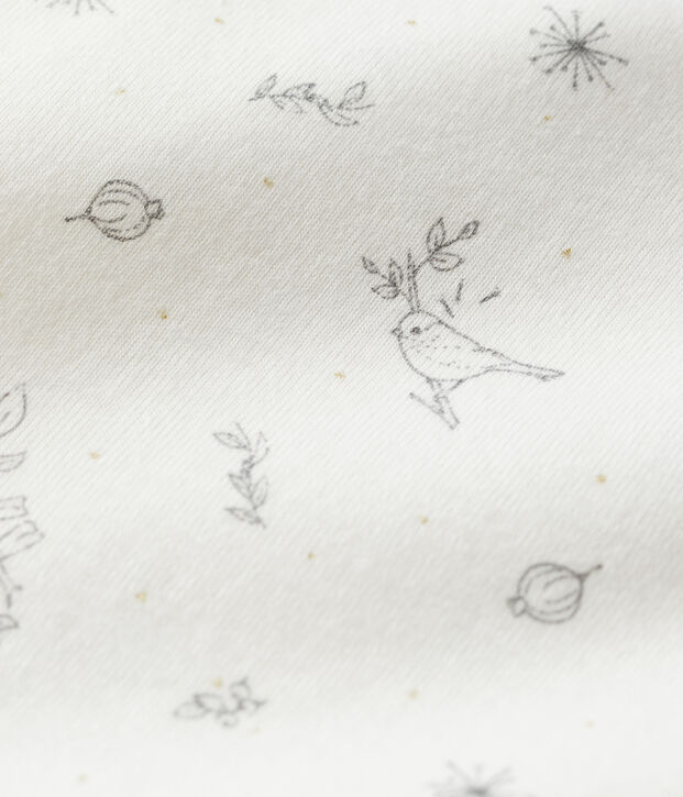 Romper met vogeltjesprint voor baby's wit/multicouleur