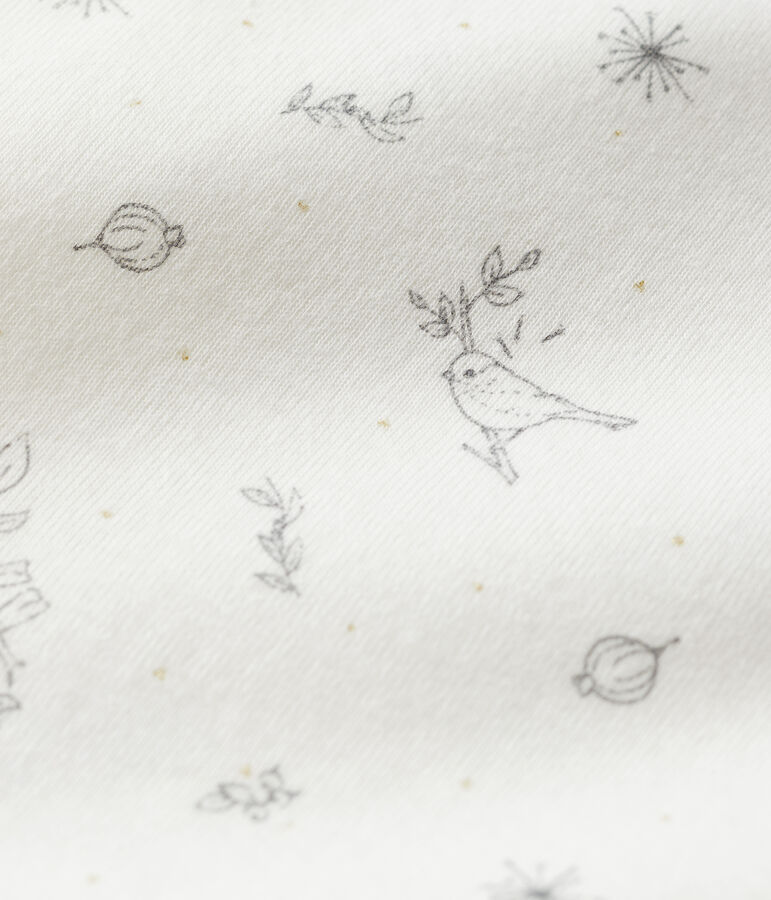 Romper met vogeltjesprint voor baby's wit/multicouleur